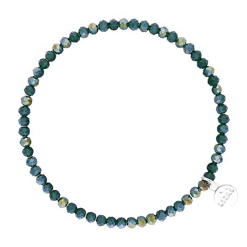 Fineville 3mm Crystal Bracelet: Silver Petrol