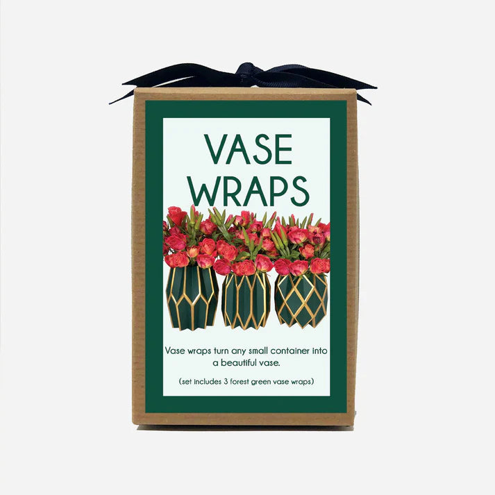 Forest Green Paper Vase Wraps