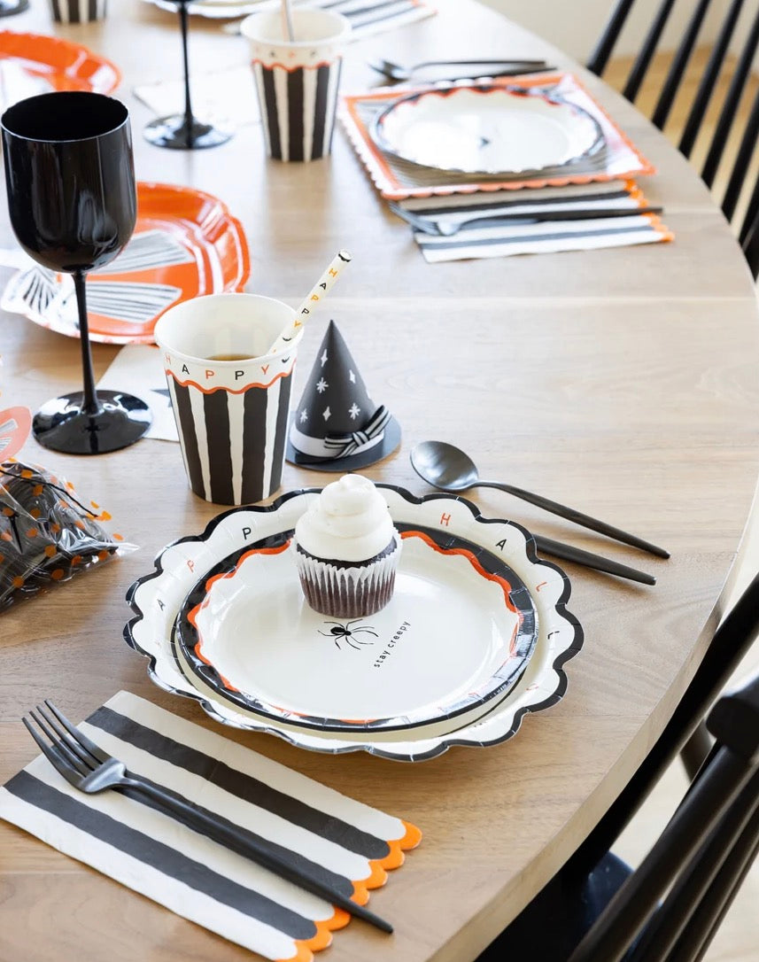 Black & Cream Striped Dinner Napkin