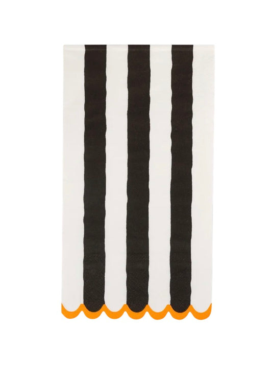 Black & Cream Striped Dinner Napkin