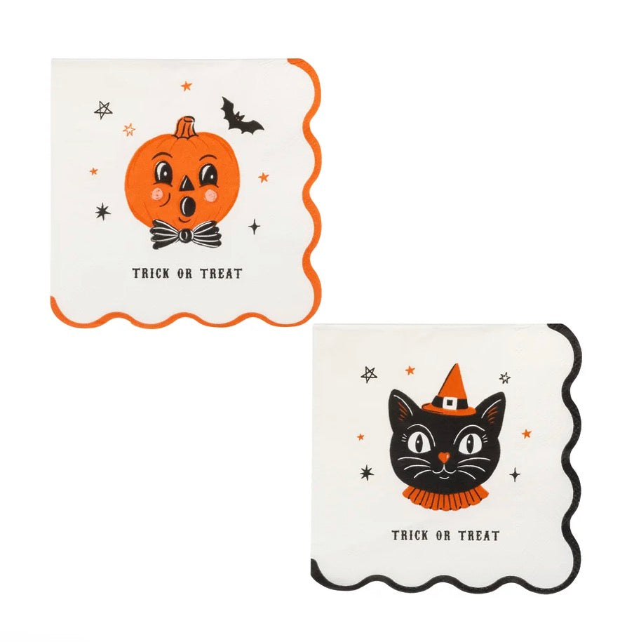 Vintage Halloween Cocktail Napkin Set