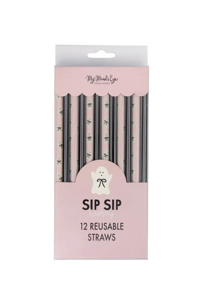 Bow Ghosts Reusable Straws