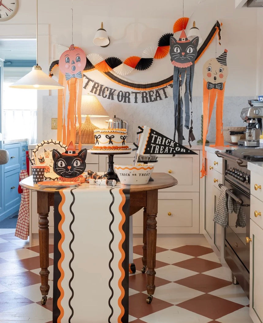 Orange & Black Ric Rac Table Runner