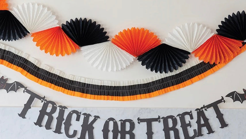 Orange Black Cream Sewn Crepe Festoon