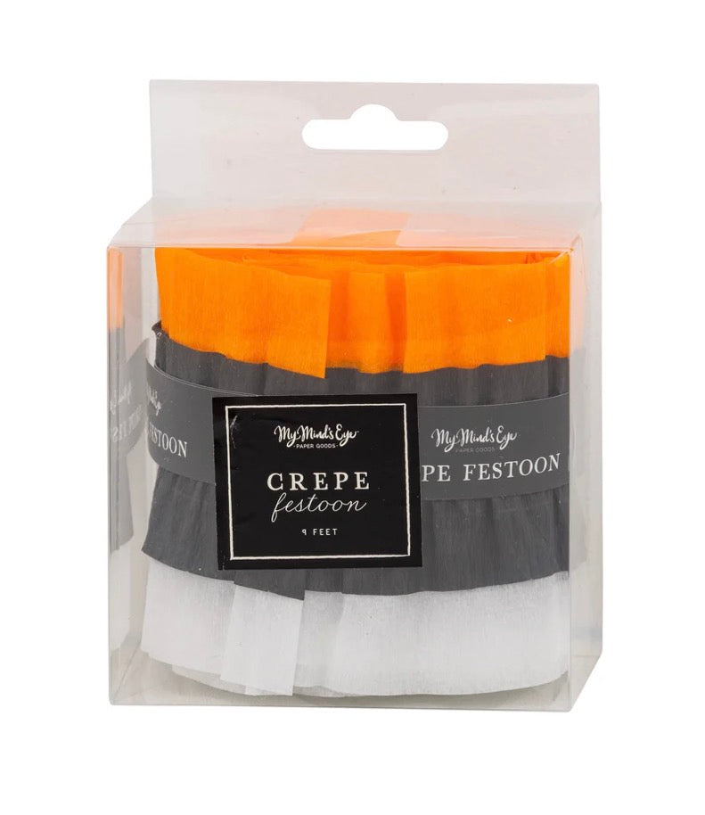 Orange Black Cream Sewn Crepe Festoon