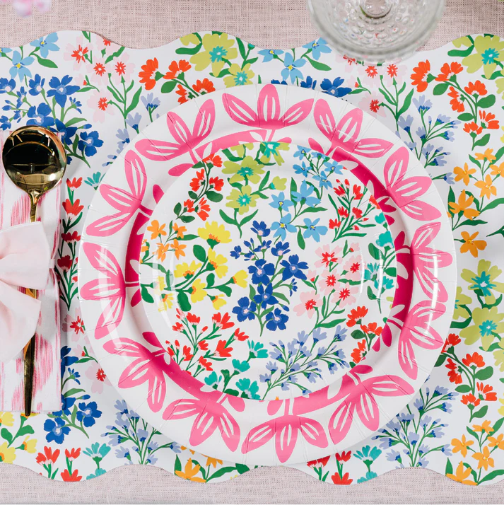Pink & White Paper Plates (Two Sizes Available)