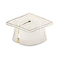 White Grad Cap Shaped Plates