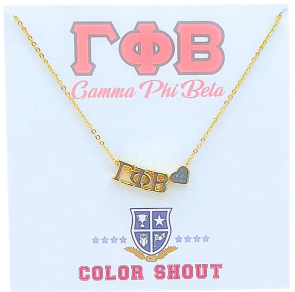 Gamma Phi Beta Heart Necklace
