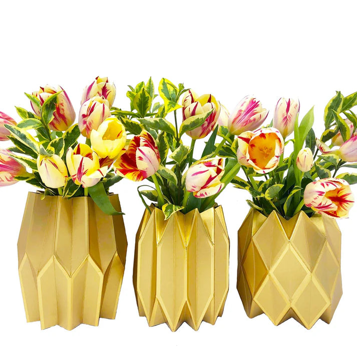 Gold Paper Vase Wraps