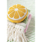 Beaded Lemon Pillow with Velvet Back