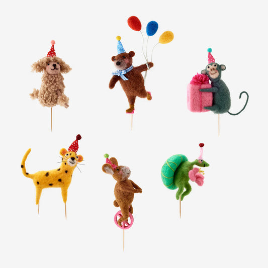Party Animal Woolen Cake Toppers (Multiple Styles Available)