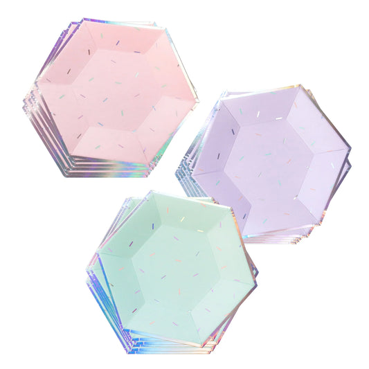 Sprinkles Pastel Small Paper Plates (Multi-Color Pack)