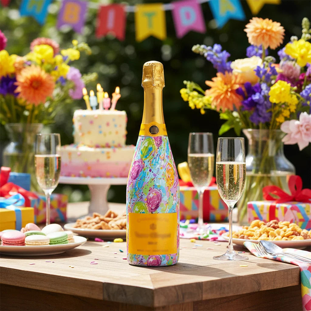 Birthday Balloons Bottle Wrap (Veuve Edition)