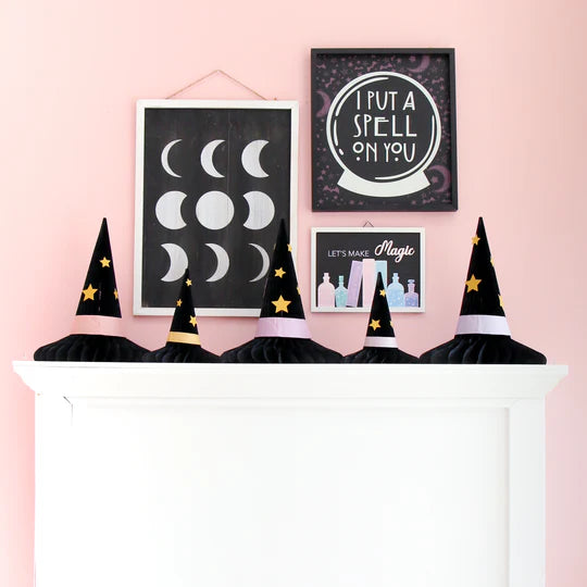 Honeycomb Paper Halloween Witch Hats