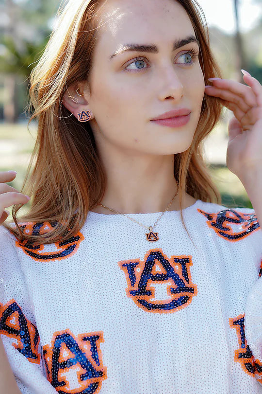 Auburn Tigers Enamel Stud Earrings