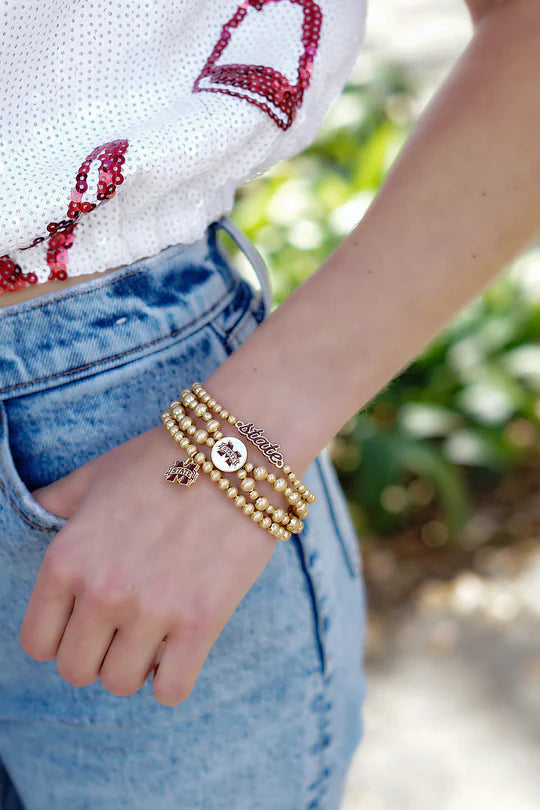 Alabama Crimson Tide Enamel Script Stretch Bracelet