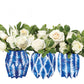 Blue Ikat Paper Vase Wraps