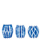 Blue Ikat Paper Vase Wraps