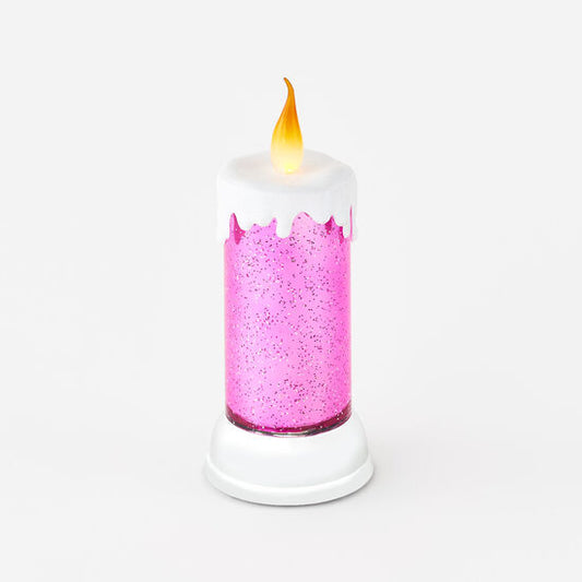 Swirling Glitter Candle: Pink