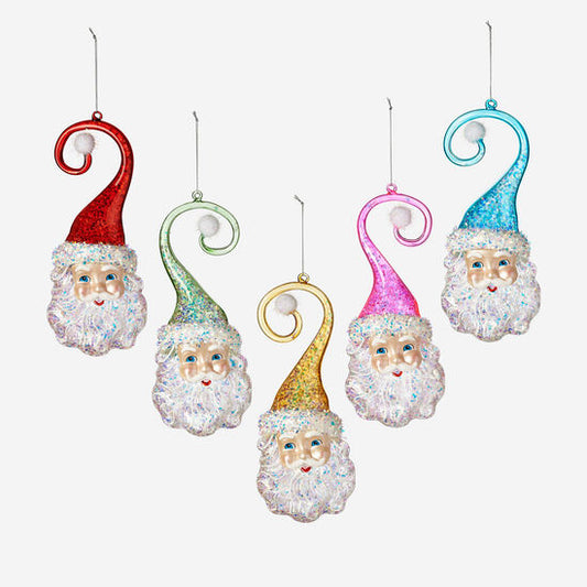 Santa Swirl Hat Ornament (Multiple Color Options)