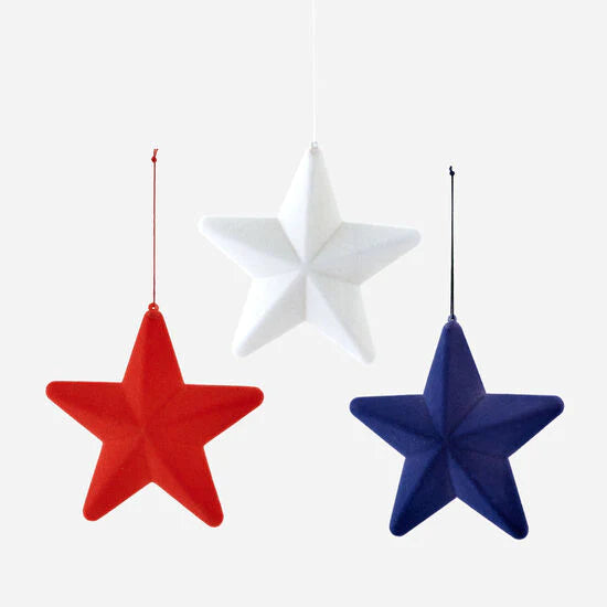 Flocked Hanging Star (Multiple Color Options)