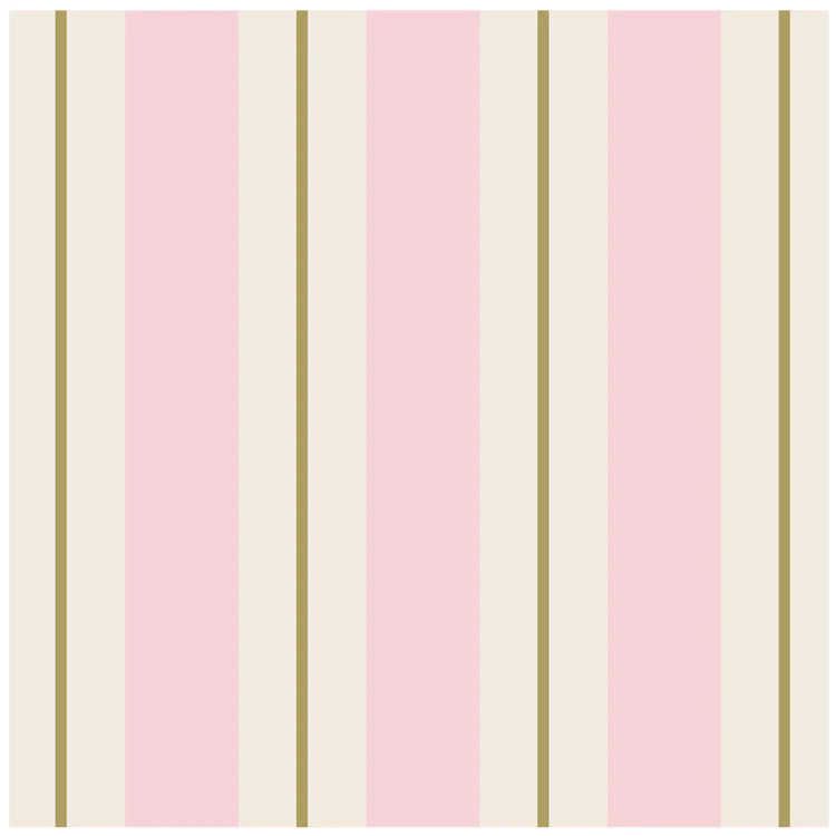 Pink & Gold Awning Stripe Cocktail Napkins