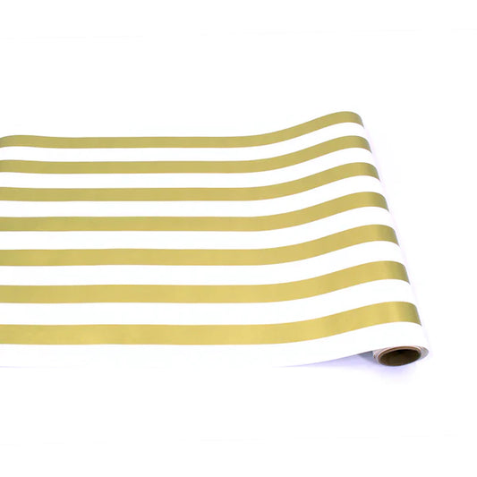 Gold Classic Stripe Paper Table Runner