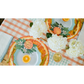 Orange Painted Check Paper Table Runner