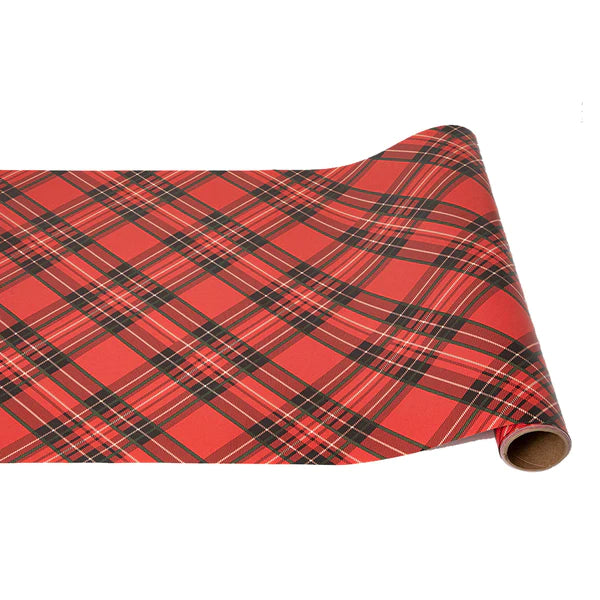 Paper Table Runner: Red Plaid