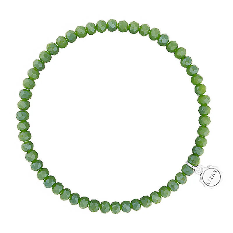 Knoxville 4mm Crystal Bracelet: Moss Green