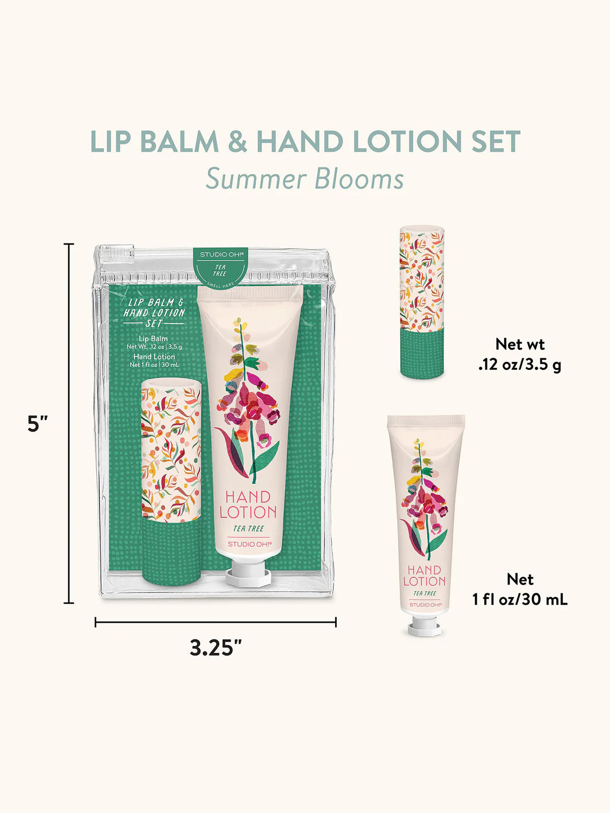 Lip Balm & Hand Lotion Set: Summer Blooms