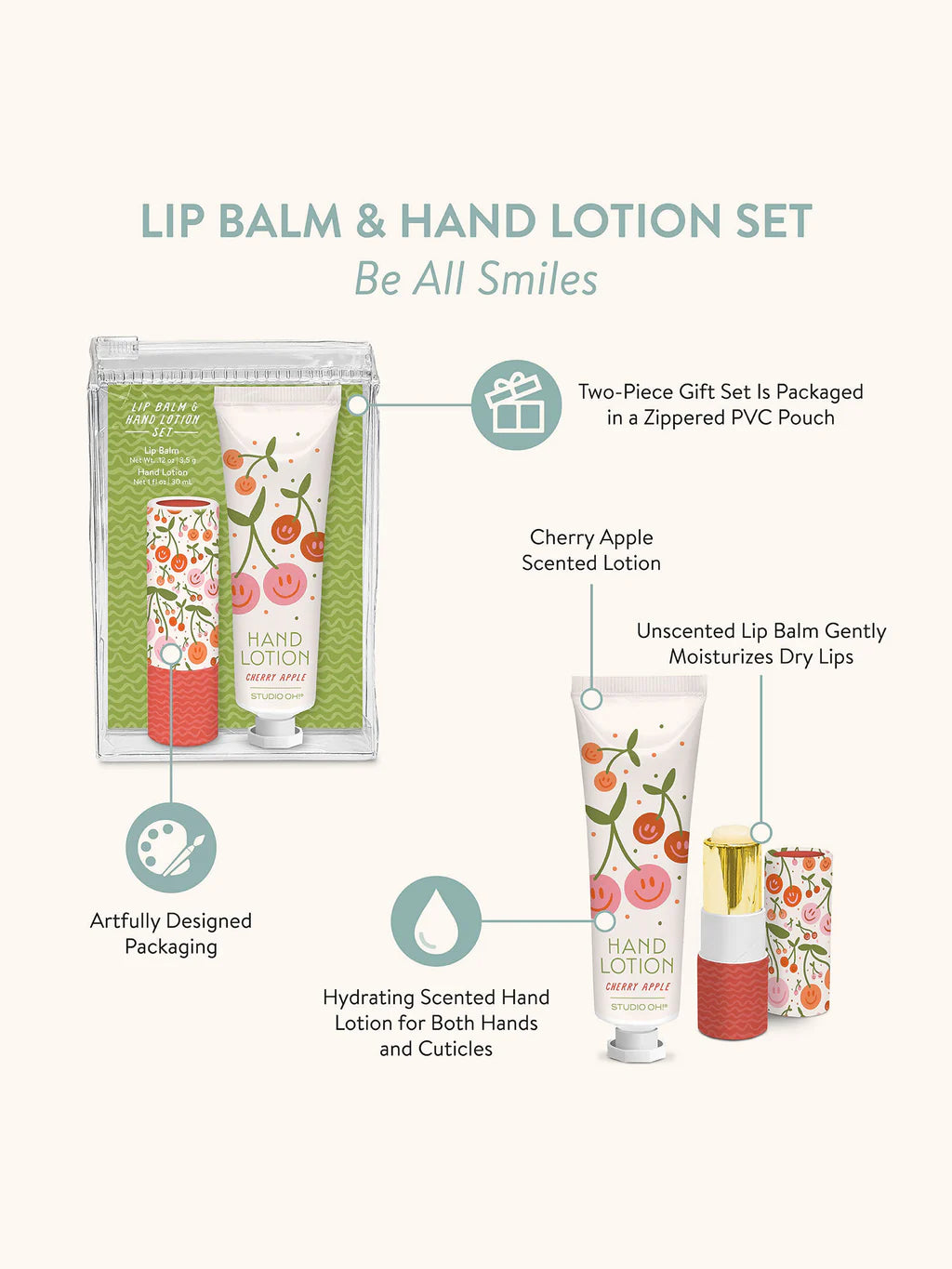 Lip Balm & Hand Lotion Set: Be All Smiles