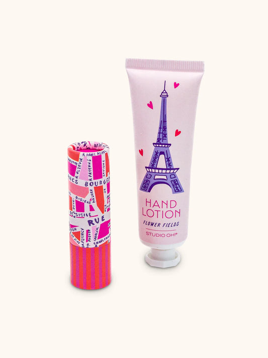 Lip Balm & Hand Lotion Set: Rues de Paris