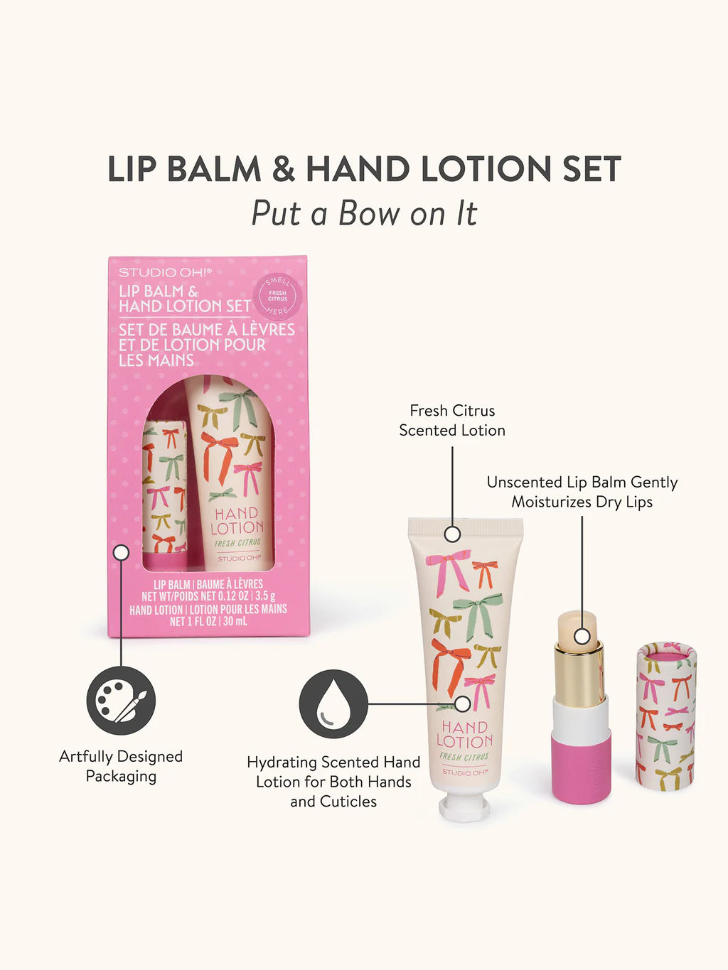 Put a Bow On It Lip Balm & Hand Lotion Set
