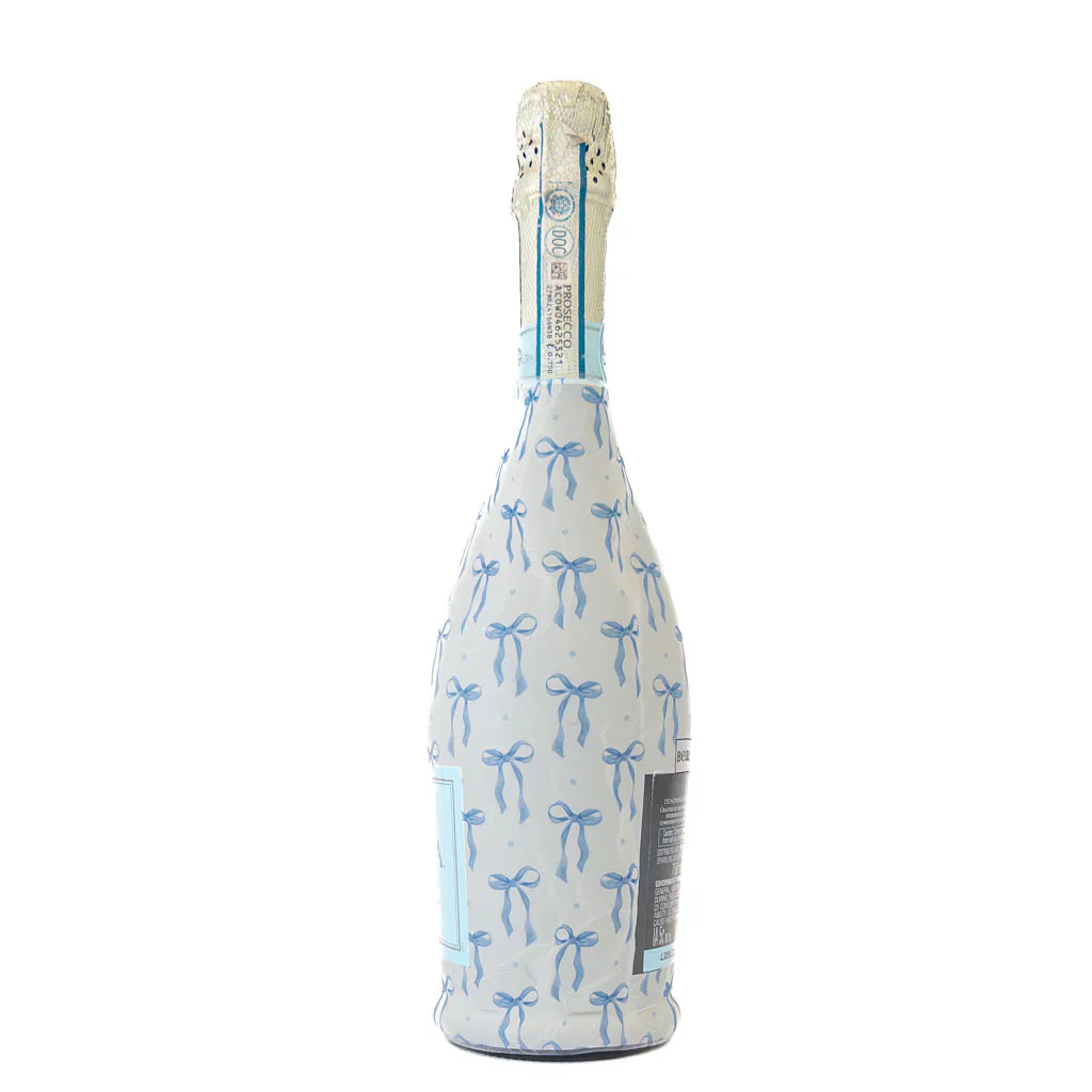 Beau Bottles Grandmillienial Blue Bows Bottle Wrap (La Marca Edition)