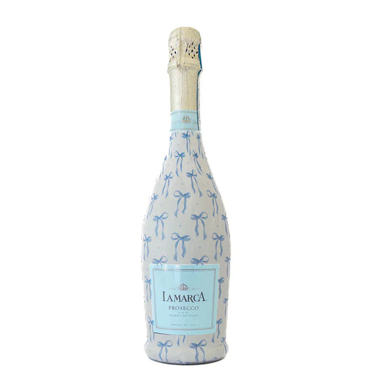 Beau Bottles Grandmillienial Blue Bows Bottle Wrap (La Marca Edition)