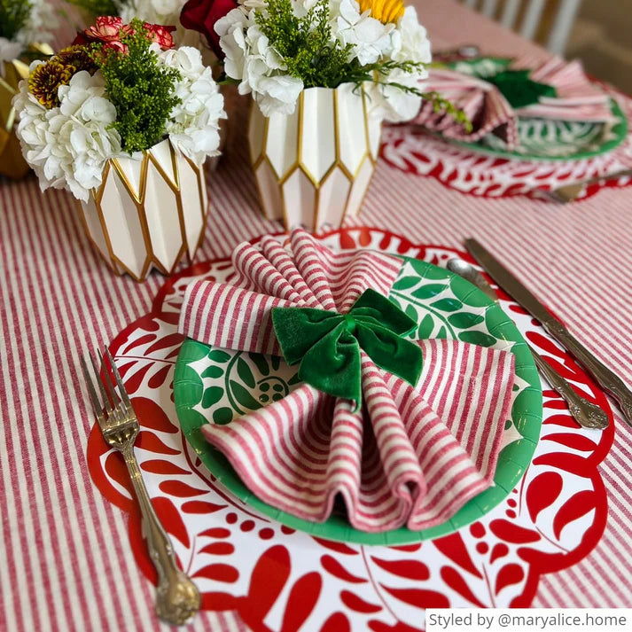 Green and White Paper Plates (Two Sizes Available)