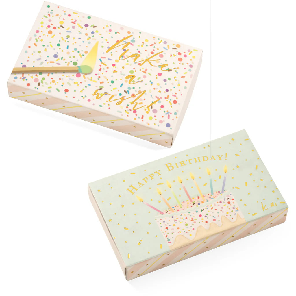 Happy Birthday Match Box with Pastel Matches