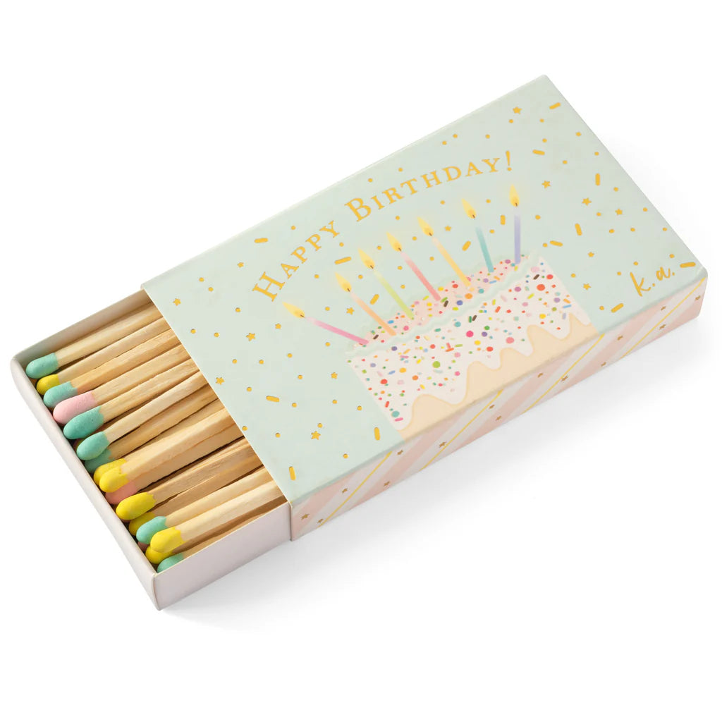 Happy Birthday Match Box with Pastel Matches