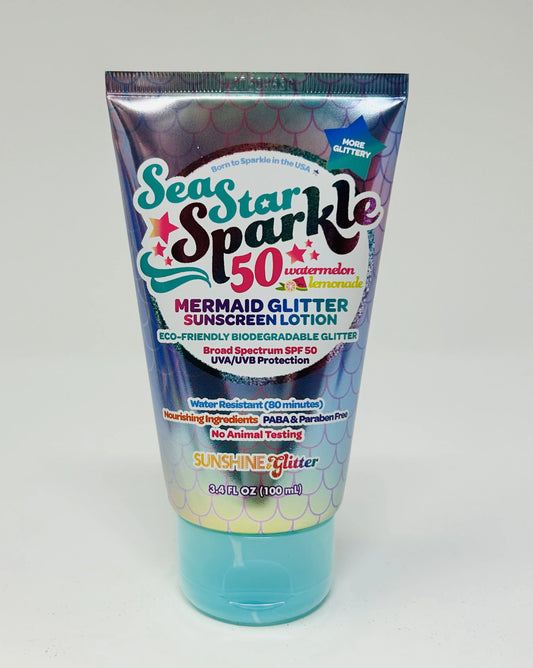 Sea Star Sparkle SPF 50 Biodegradable Glitter Sunscreen: Mermaid (3.4oz)
