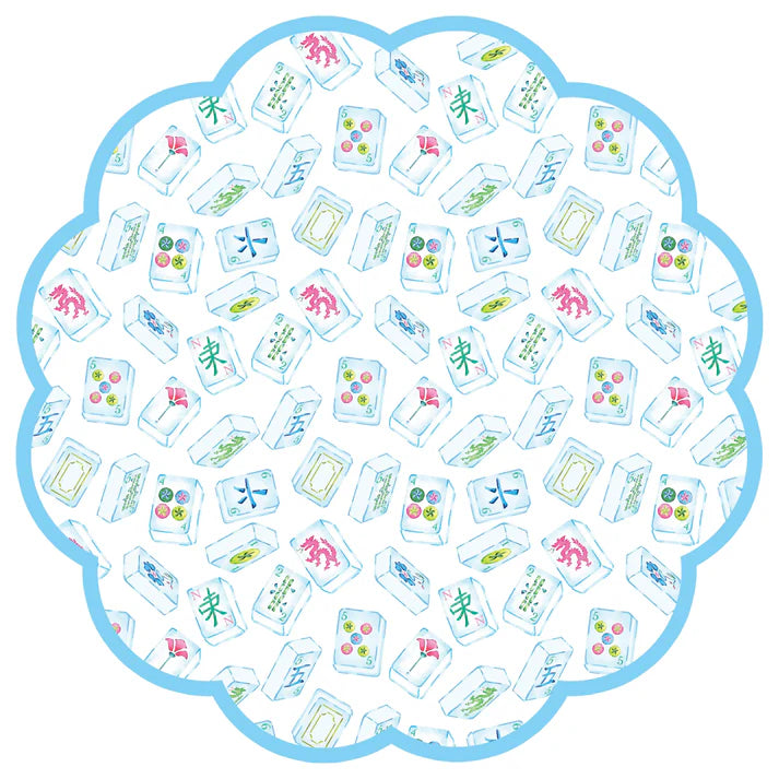 Mahjong Scalloped Paper Placemats