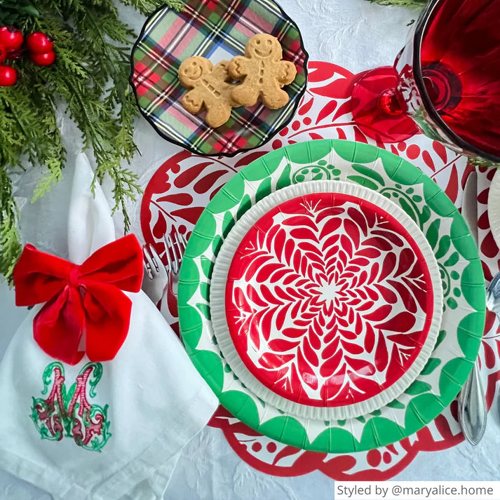 Red and White Paper Plates (Two Sizes Available)