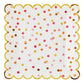 Pink and Gold Confetti Scalloped Plates