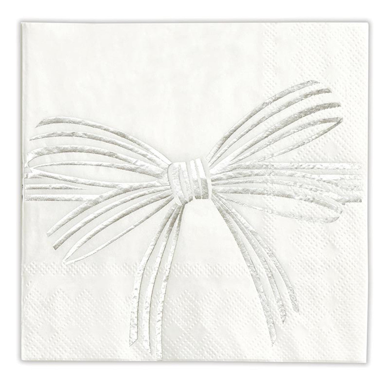 Silver Bow Cocktail Napkins