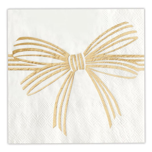 Gold Bow Cocktail Napkins