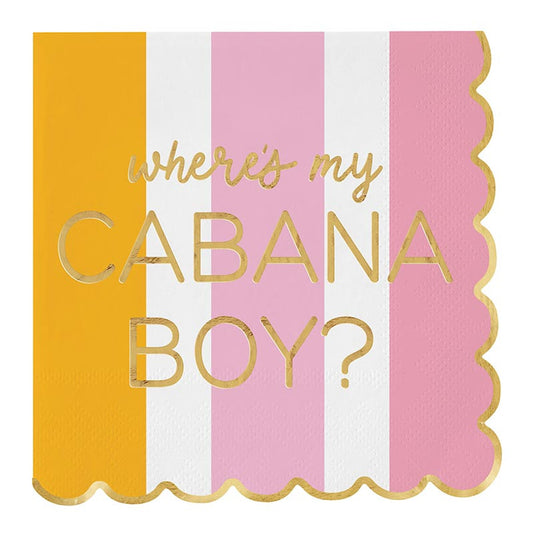 Cabana Boy Scalloped Cocktail Napkins