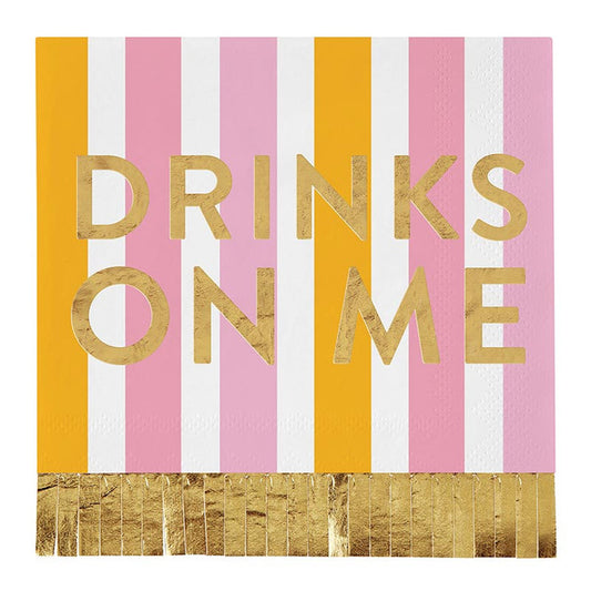 Drinks on Me Fringe Cocktail Napkins