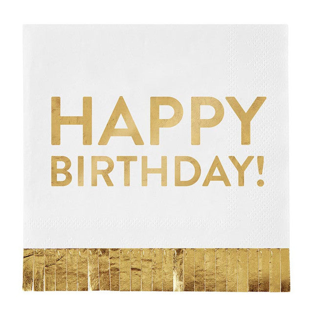 Foil Fringe Happy Birthday Napkins