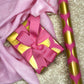 Pink with Metallic Gold Dots Wrapping Paper