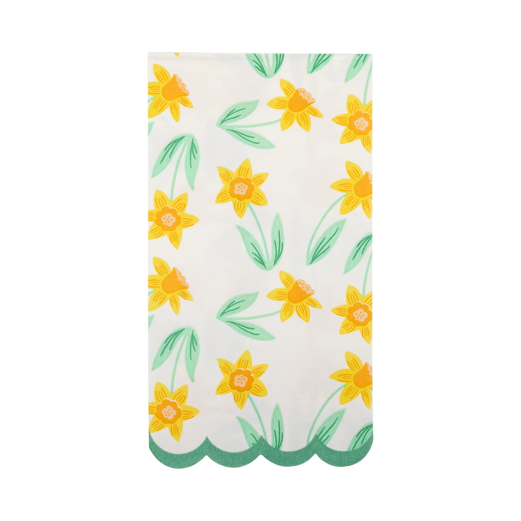 Tossed Daffodil Scallop Guest Napkins